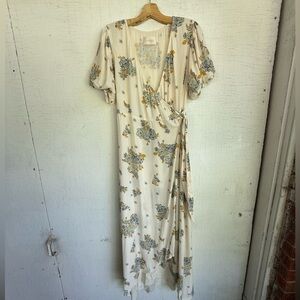 Sancia white floral maxi wrap spring dress